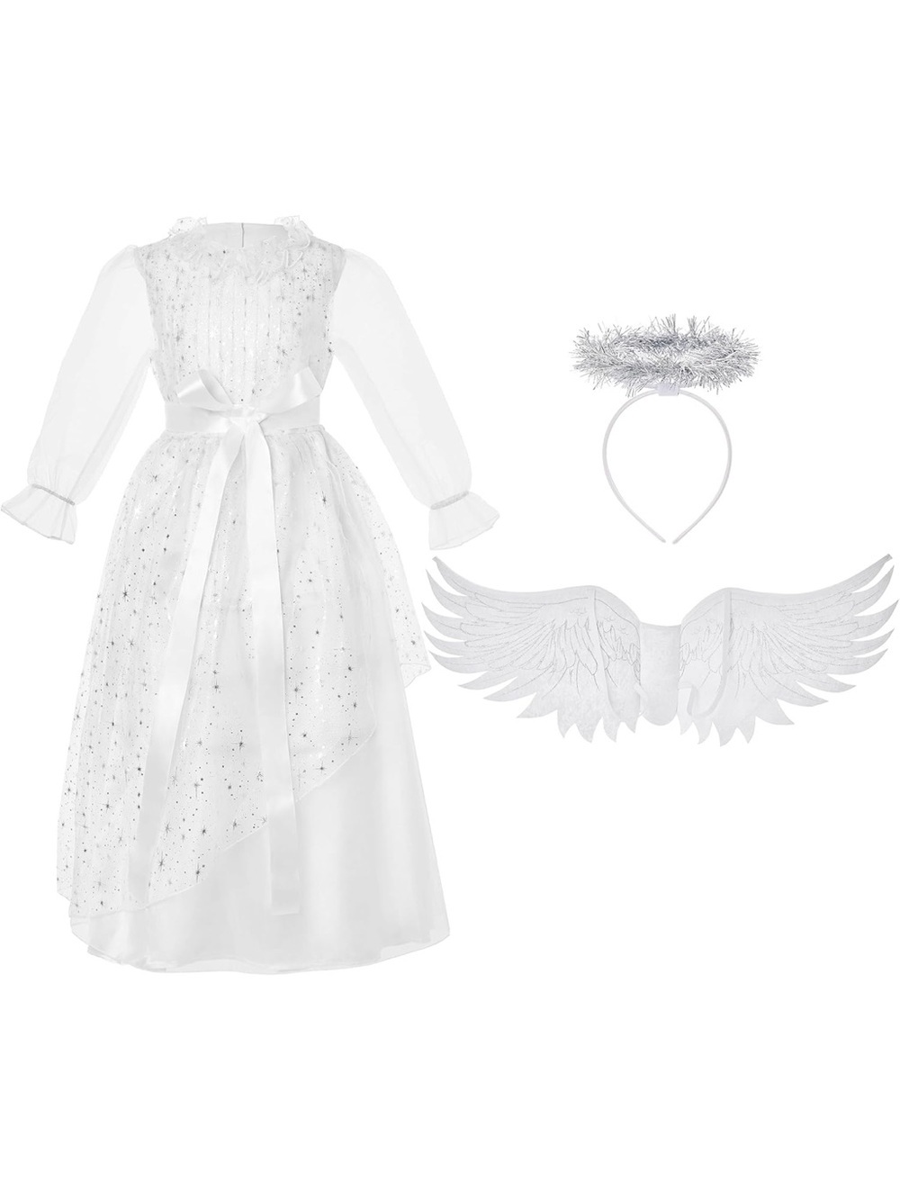 NWT White Angel Costume Dress Small 5-7 years| dress| headband| belt| wings - Picture 2 of 8